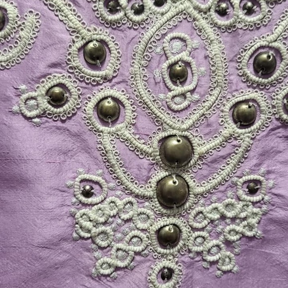 Sachin + Babi for Ankasa Embroidered Lavender Silk Tunic Top - EUC - Picture 4 of 5